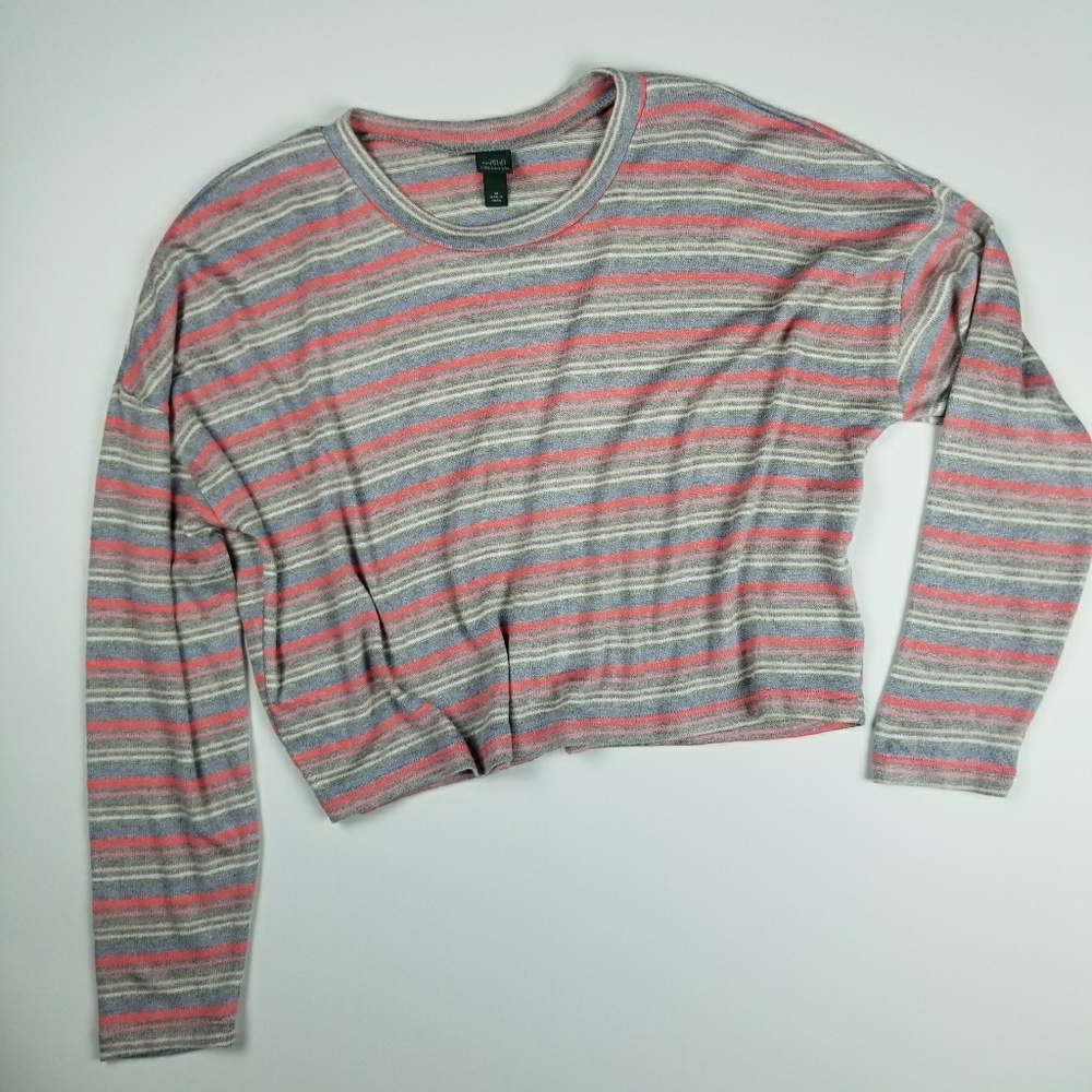 Wild Fable Cropped Striped Boxy Sweater M